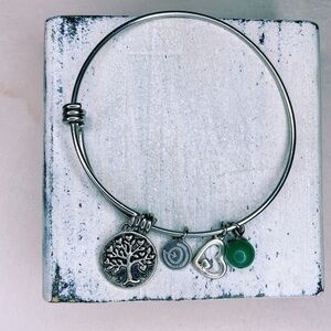 4398. Charm Bracelet with Green Bead